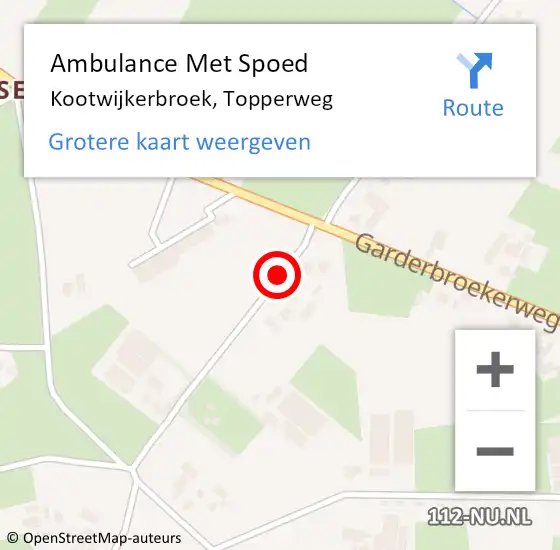 Locatie op kaart van de 112 melding: Ambulance Met Spoed Naar Kootwijkerbroek, Topperweg op 30 januari 2020 23:59