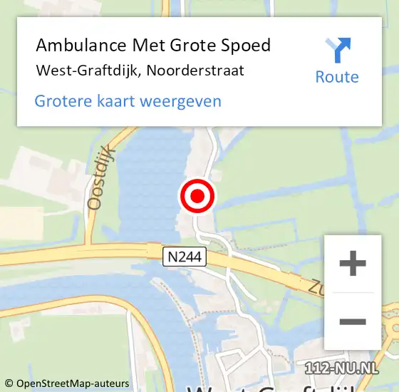 Locatie op kaart van de 112 melding: Ambulance Met Grote Spoed Naar West-Graftdijk, Noorderstraat op 31 januari 2020 04:38