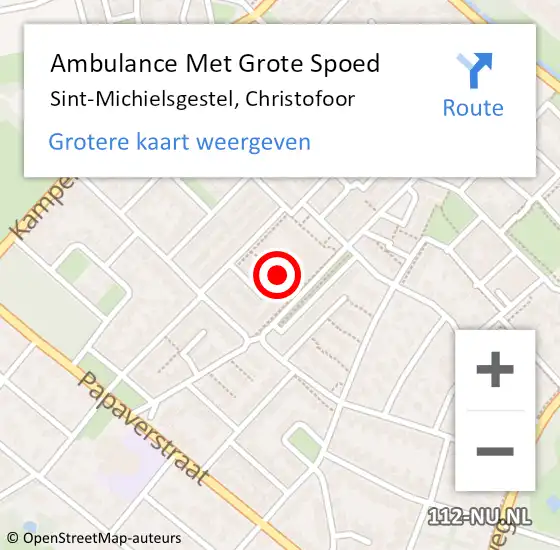 Locatie op kaart van de 112 melding: Ambulance Met Grote Spoed Naar Sint-Michielsgestel, Christofoor op 31 januari 2020 08:12