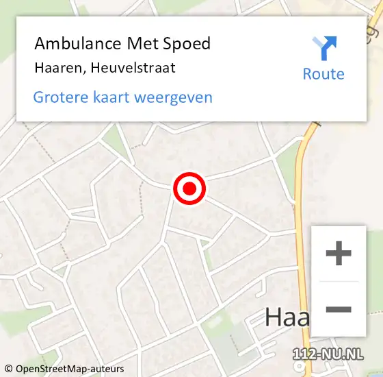 Locatie op kaart van de 112 melding: Ambulance Met Spoed Naar Haaren, Heuvelstraat op 31 januari 2020 08:25