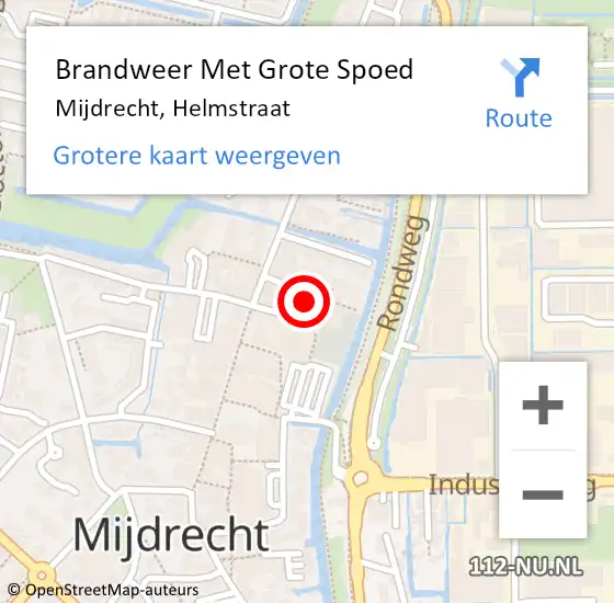 Locatie op kaart van de 112 melding: Brandweer Met Grote Spoed Naar Mijdrecht, Helmstraat op 31 januari 2020 09:04