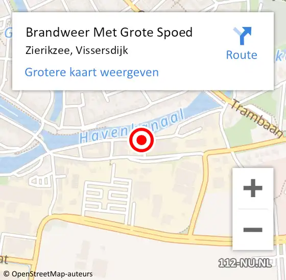 Locatie op kaart van de 112 melding: Brandweer Met Grote Spoed Naar Zierikzee, Vissersdijk op 31 januari 2020 09:06