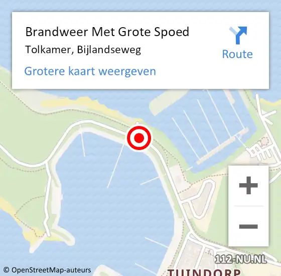 Locatie op kaart van de 112 melding: Brandweer Met Grote Spoed Naar Tolkamer, Bijlandseweg op 31 januari 2020 11:04