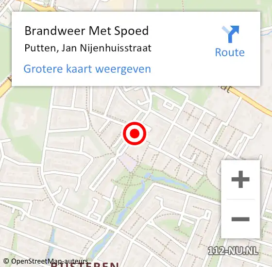 Locatie op kaart van de 112 melding: Brandweer Met Spoed Naar Putten, Jan Nijenhuisstraat op 31 januari 2020 12:41