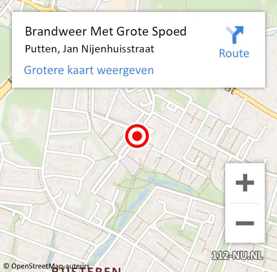 Locatie op kaart van de 112 melding: Brandweer Met Grote Spoed Naar Putten, Jan Nijenhuisstraat op 31 januari 2020 12:43