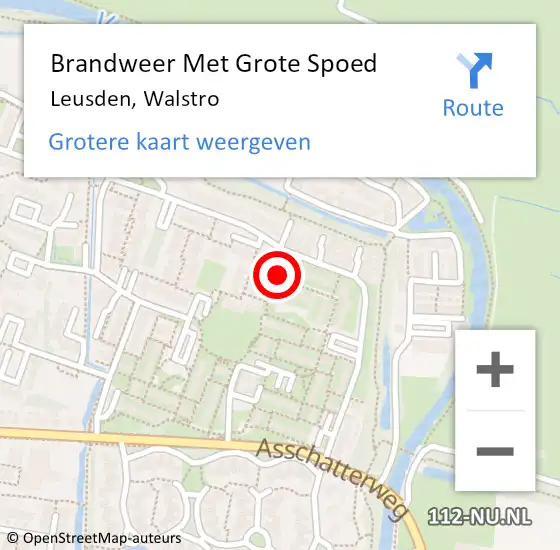 Locatie op kaart van de 112 melding: Brandweer Met Grote Spoed Naar Leusden, Walstro op 31 januari 2020 13:13