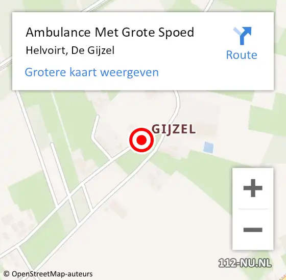 Locatie op kaart van de 112 melding: Ambulance Met Grote Spoed Naar Helvoirt, De Gijzel op 31 januari 2020 15:45