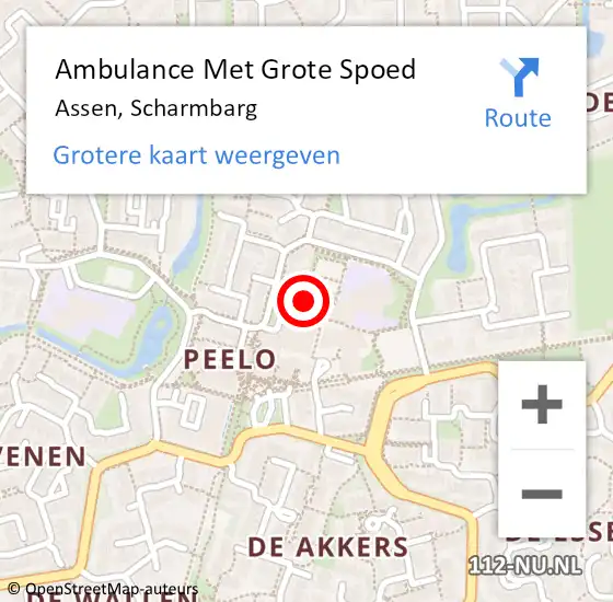 Locatie op kaart van de 112 melding: Ambulance Met Grote Spoed Naar Assen, Scharmbarg op 31 januari 2020 17:13