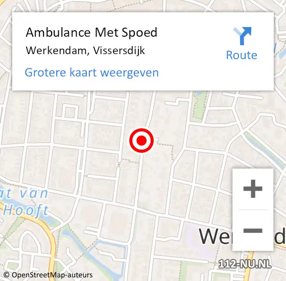 Locatie op kaart van de 112 melding: Ambulance Met Spoed Naar Werkendam, Vissersdijk op 31 januari 2020 17:45