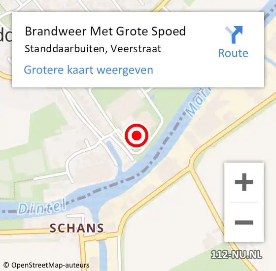 Locatie op kaart van de 112 melding: Brandweer Met Grote Spoed Naar Standdaarbuiten, Veerstraat op 31 januari 2020 18:01