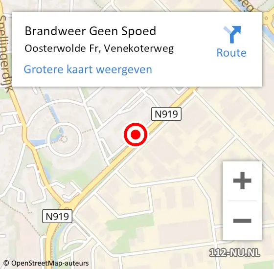 Locatie op kaart van de 112 melding: Brandweer Geen Spoed Naar Oosterwolde Fr, Venekoterweg op 31 januari 2020 18:22