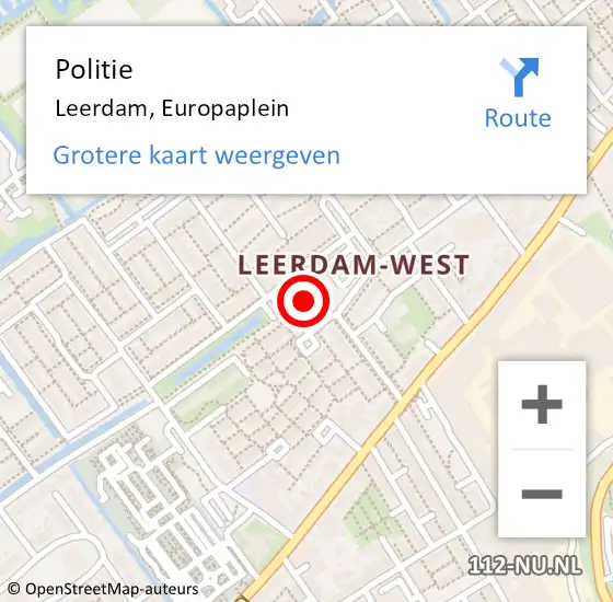 Locatie op kaart van de 112 melding: Politie Leerdam, Europaplein op 31 januari 2020 18:32