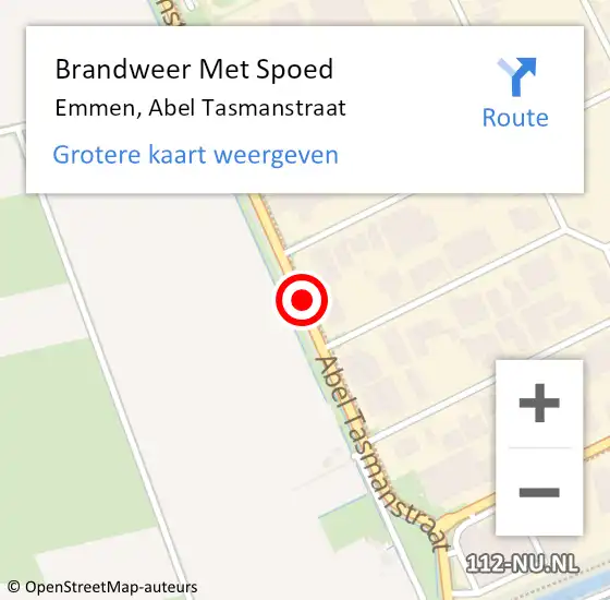 Locatie op kaart van de 112 melding: Brandweer Met Spoed Naar Emmen, Abel Tasmanstraat op 1 februari 2020 00:49