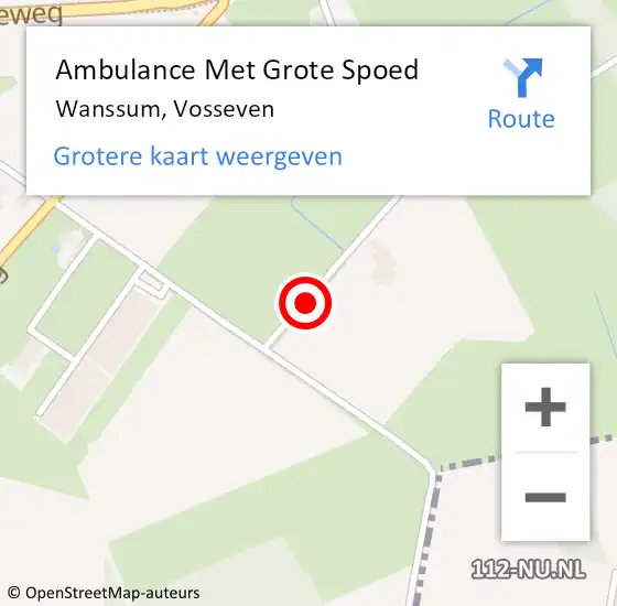 Locatie op kaart van de 112 melding: Ambulance Met Grote Spoed Naar Wanssum, Vosseven op 27 april 2014 02:30