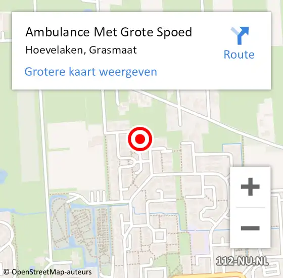 Locatie op kaart van de 112 melding: Ambulance Met Grote Spoed Naar Hoevelaken, Grasmaat op 1 februari 2020 01:04