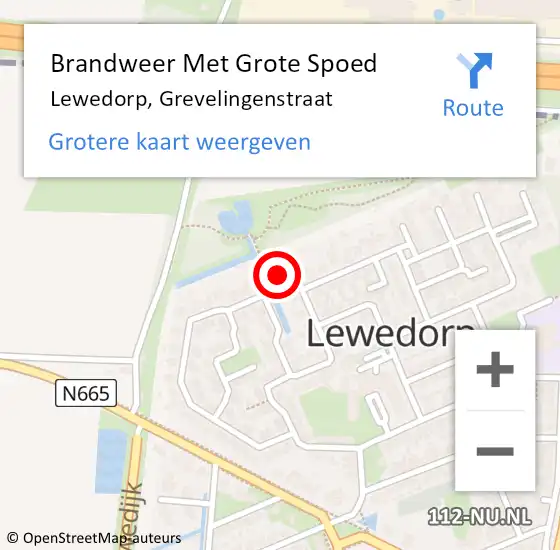 Locatie op kaart van de 112 melding: Brandweer Met Grote Spoed Naar Lewedorp, Grevelingenstraat op 27 april 2014 02:54