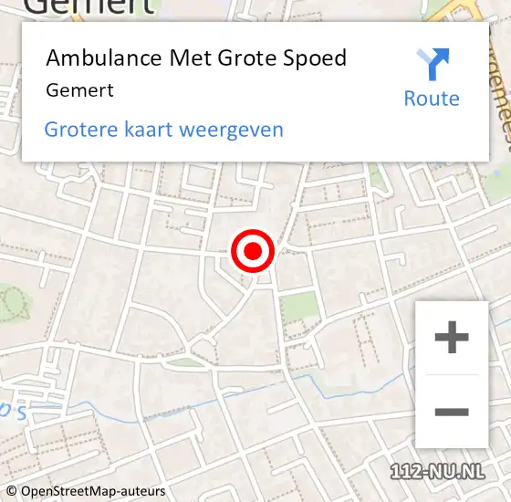 Locatie op kaart van de 112 melding: Ambulance Met Grote Spoed Naar Gemert, Marienburg op 1 februari 2020 09:57