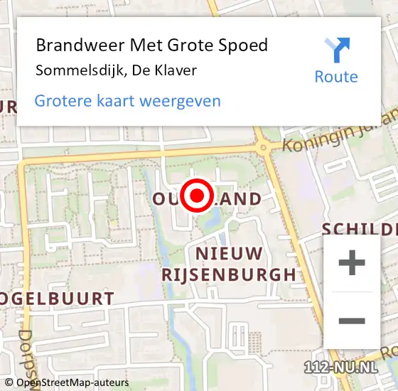 Locatie op kaart van de 112 melding: Brandweer Met Grote Spoed Naar Sommelsdijk, De Klaver op 27 april 2014 03:19