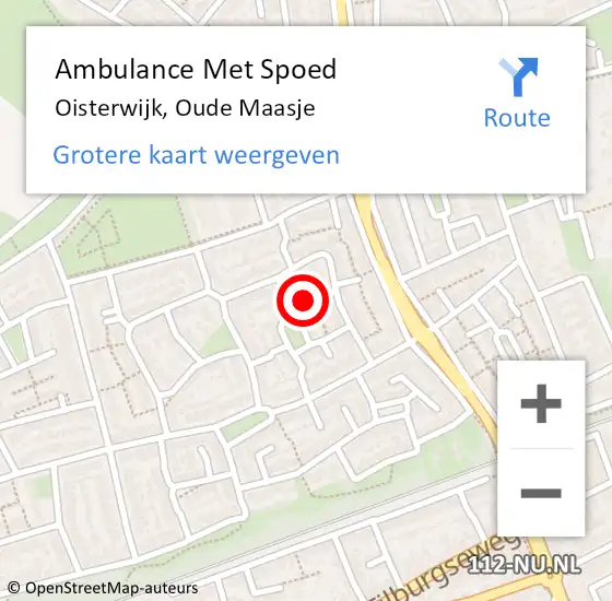 Locatie op kaart van de 112 melding: Ambulance Met Spoed Naar Oisterwijk, Oude Maasje op 27 april 2014 03:22