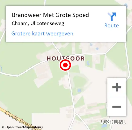 Locatie op kaart van de 112 melding: Brandweer Met Grote Spoed Naar Chaam, Ulicotenseweg op 1 februari 2020 13:33