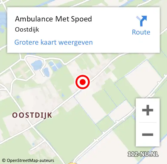 Locatie op kaart van de 112 melding: Ambulance Met Spoed Naar Oostdijk op 1 februari 2020 13:48