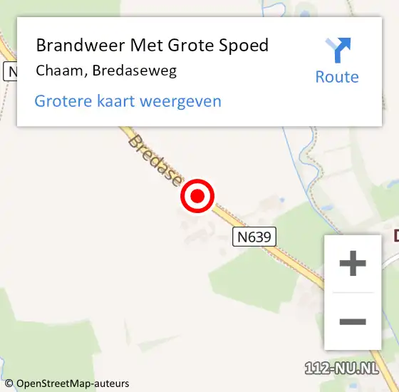 Locatie op kaart van de 112 melding: Brandweer Met Grote Spoed Naar Chaam, Bredaseweg op 1 februari 2020 14:21