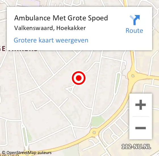 Locatie op kaart van de 112 melding: Ambulance Met Grote Spoed Naar Valkenswaard, Hoekakker op 1 februari 2020 14:35