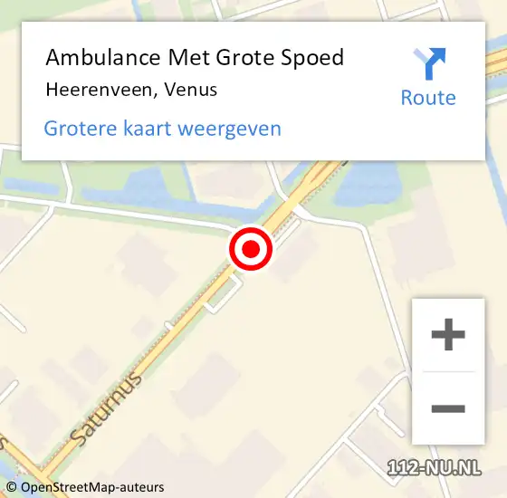 Locatie op kaart van de 112 melding: Ambulance Met Grote Spoed Naar Heerenveen, Venus op 1 februari 2020 15:37