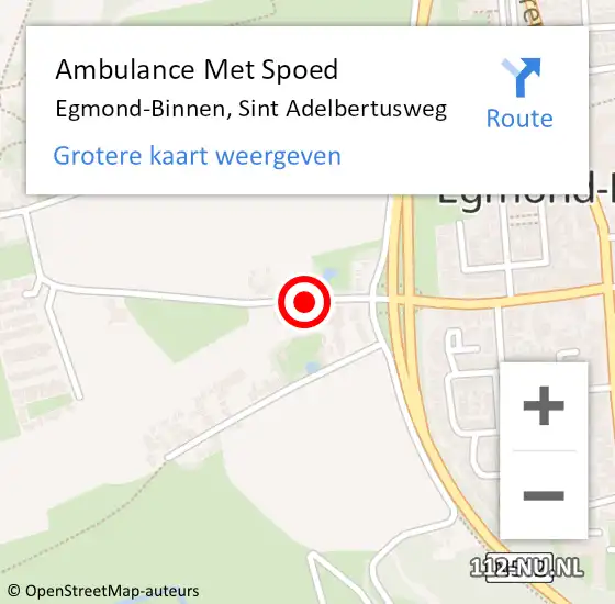 Locatie op kaart van de 112 melding: Ambulance Met Spoed Naar Egmond-Binnen, Sint Adelbertusweg op 1 februari 2020 15:41