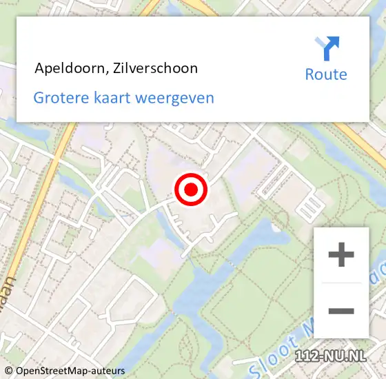 Locatie op kaart van de 112 melding:  Apeldoorn, Zilverschoon op 1 februari 2020 18:11