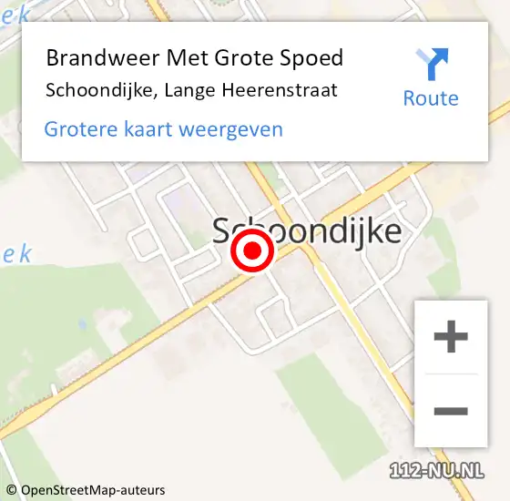 Locatie op kaart van de 112 melding: Brandweer Met Grote Spoed Naar Schoondijke, Lange Heerenstraat op 1 februari 2020 18:45