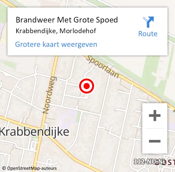 Locatie op kaart van de 112 melding: Brandweer Met Grote Spoed Naar Krabbendijke, Morlodehof op 1 februari 2020 18:45