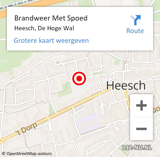 Locatie op kaart van de 112 melding: Brandweer Met Spoed Naar Heesch, De Hoge Wal op 1 februari 2020 20:15