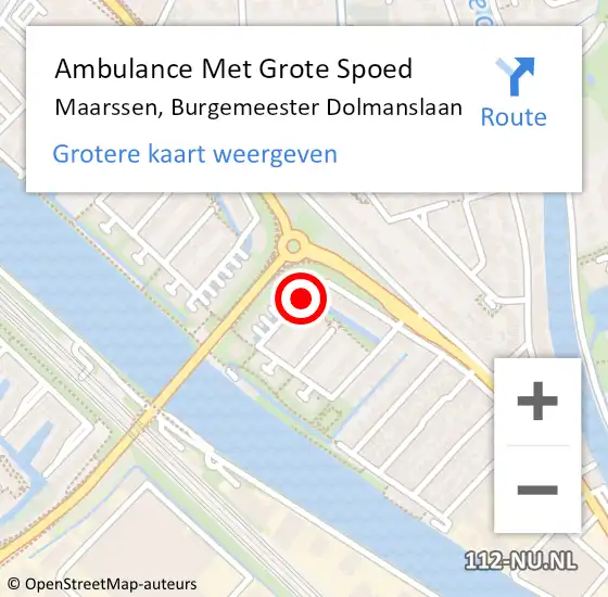 Locatie op kaart van de 112 melding: Ambulance Met Grote Spoed Naar Maarssen, Burgemeester Dolmanslaan op 2 februari 2020 00:54