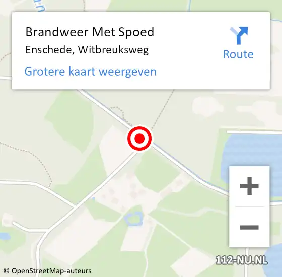 Locatie op kaart van de 112 melding: Brandweer Met Spoed Naar Enschede, Witbreuksweg op 2 februari 2020 01:18