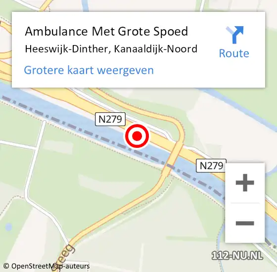 Locatie op kaart van de 112 melding: Ambulance Met Grote Spoed Naar Heeswijk-Dinther, Kanaaldijk-Noord op 2 februari 2020 02:07