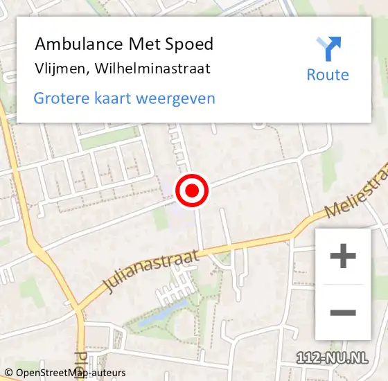 Locatie op kaart van de 112 melding: Ambulance Met Spoed Naar Vlijmen, Wilhelminastraat op 2 februari 2020 06:38