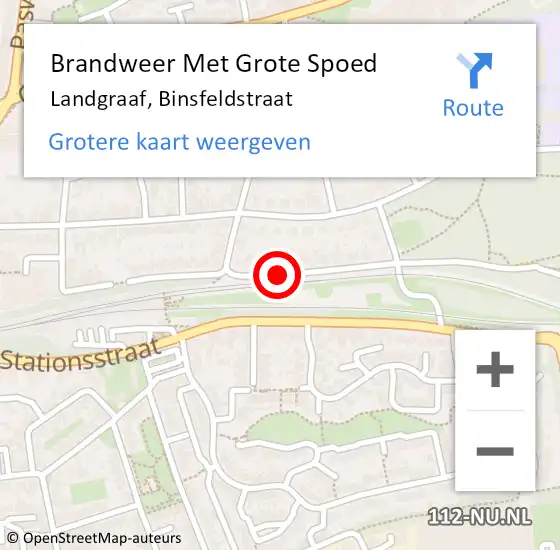 Locatie op kaart van de 112 melding: Brandweer Met Grote Spoed Naar Landgraaf, Binsfeldstraat op 2 februari 2020 07:01