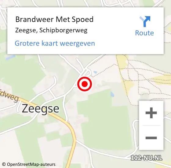 Locatie op kaart van de 112 melding: Brandweer Met Spoed Naar Zeegse, Schipborgerweg op 27 april 2014 06:27