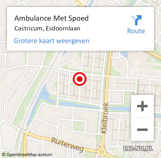 Locatie op kaart van de 112 melding: Ambulance Met Spoed Naar Castricum, Esdoornlaan op 2 februari 2020 10:29