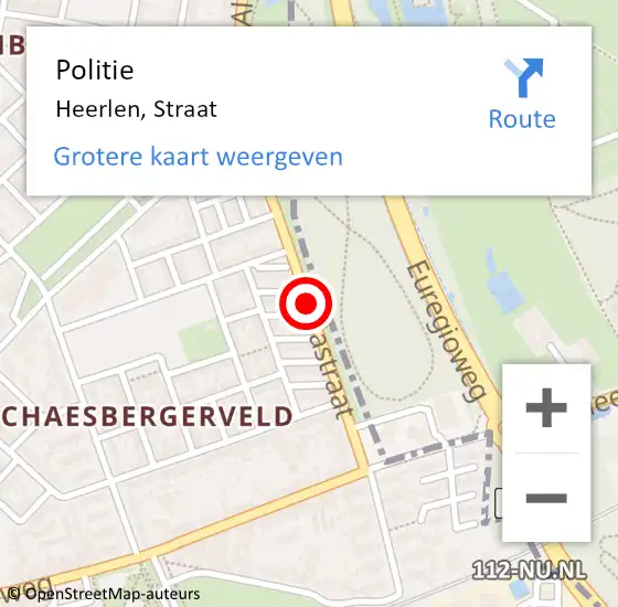 Locatie op kaart van de 112 melding: Politie Heerlen, Bredastraat op 2 februari 2020 13:14