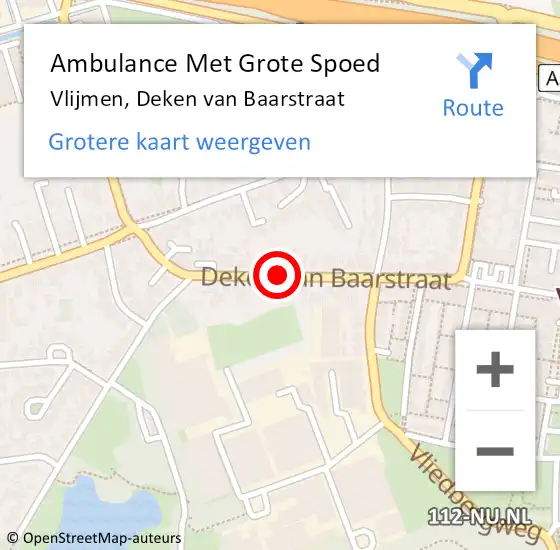 Locatie op kaart van de 112 melding: Ambulance Met Grote Spoed Naar Vlijmen, Deken van Baarstraat op 2 februari 2020 13:18