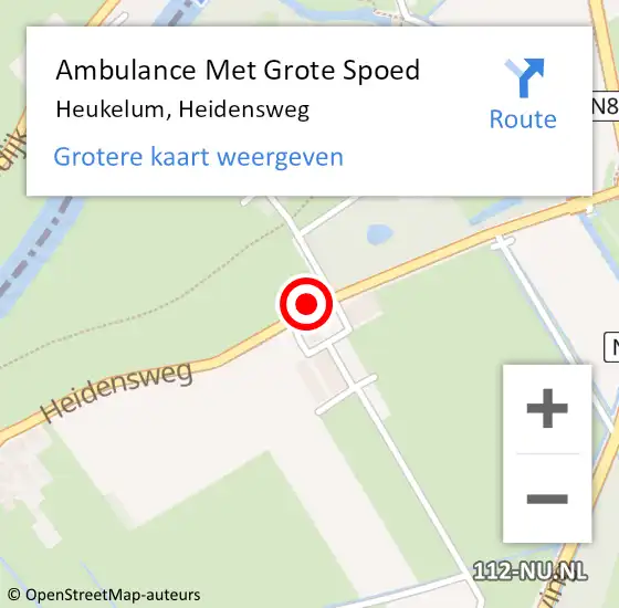 Locatie op kaart van de 112 melding: Ambulance Met Grote Spoed Naar Heukelum, Heidensweg op 2 februari 2020 13:55