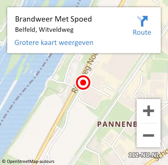 Locatie op kaart van de 112 melding: Brandweer Met Spoed Naar Belfeld, Witveldweg op 2 februari 2020 16:13