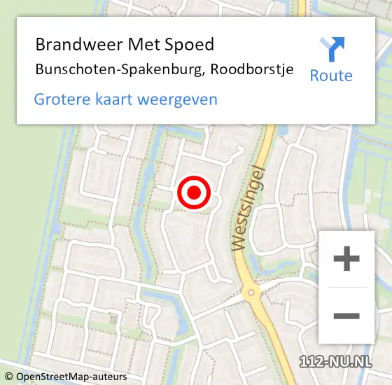 Locatie op kaart van de 112 melding: Brandweer Met Spoed Naar Bunschoten-Spakenburg, Roodborstje op 2 februari 2020 18:11