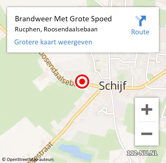 Locatie op kaart van de 112 melding: Brandweer Met Grote Spoed Naar Rucphen, Roosendaalsebaan op 2 februari 2020 22:20