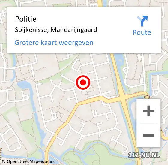 Locatie op kaart van de 112 melding: Politie Spijkenisse, Mandarijngaard op 3 februari 2020 01:29