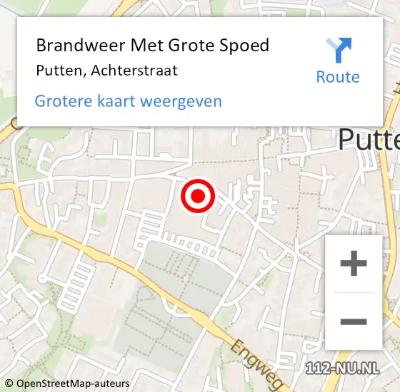 Locatie op kaart van de 112 melding: Brandweer Met Grote Spoed Naar Putten, Achterstraat op 30 september 2013 09:47