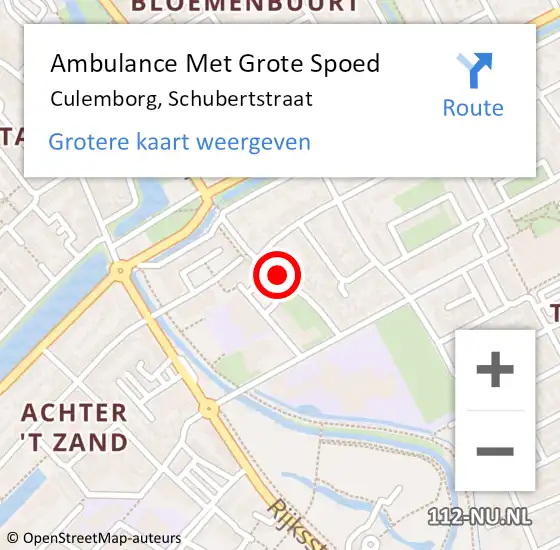 Locatie op kaart van de 112 melding: Ambulance Met Grote Spoed Naar Culemborg, Schubertstraat op 3 februari 2020 07:05