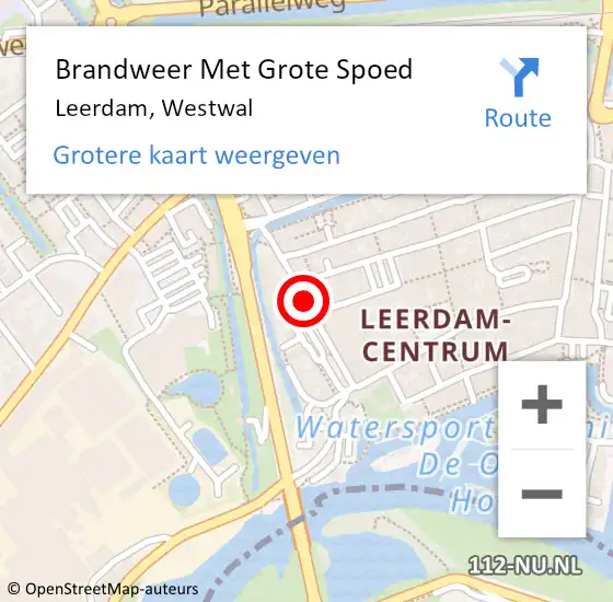 Locatie op kaart van de 112 melding: Brandweer Met Grote Spoed Naar Leerdam, Westwal op 3 februari 2020 07:47